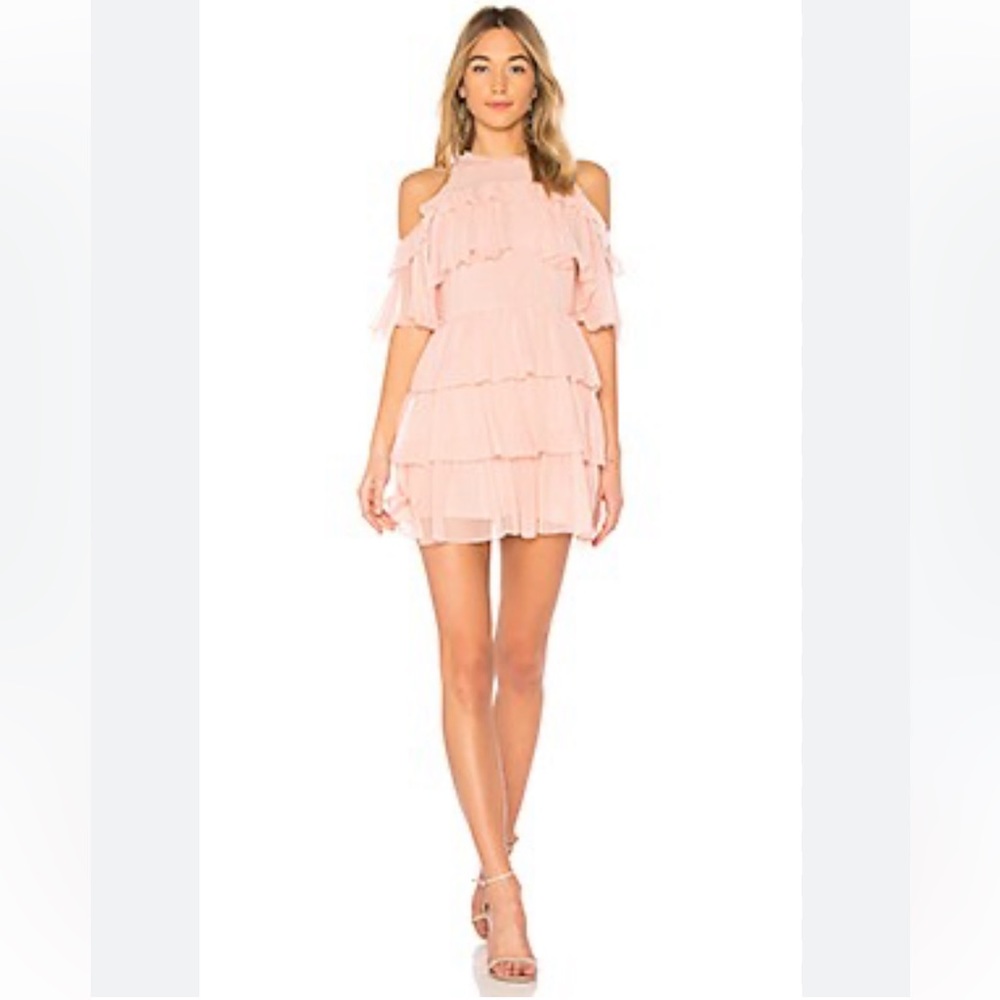 Alice & Olivia Nichola Cold Shoulder Ruffle like New Dress